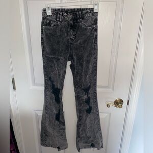 Forever21 Flare Grey Ripped Jeans